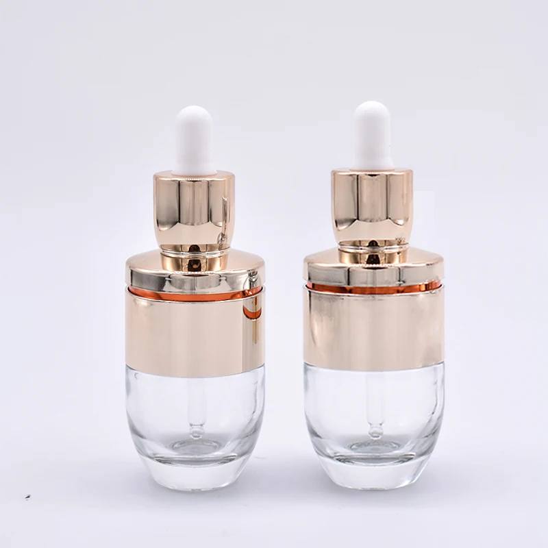 Luxury Exclusive Essence Cosmetic Clear Glass Bottle Essential Oil Glass Bottle