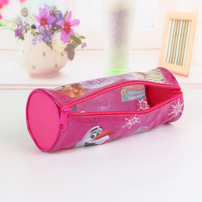 China factory round kids school stationery bag boy girls tube pencil bag polyester allover sublimation printing pen case