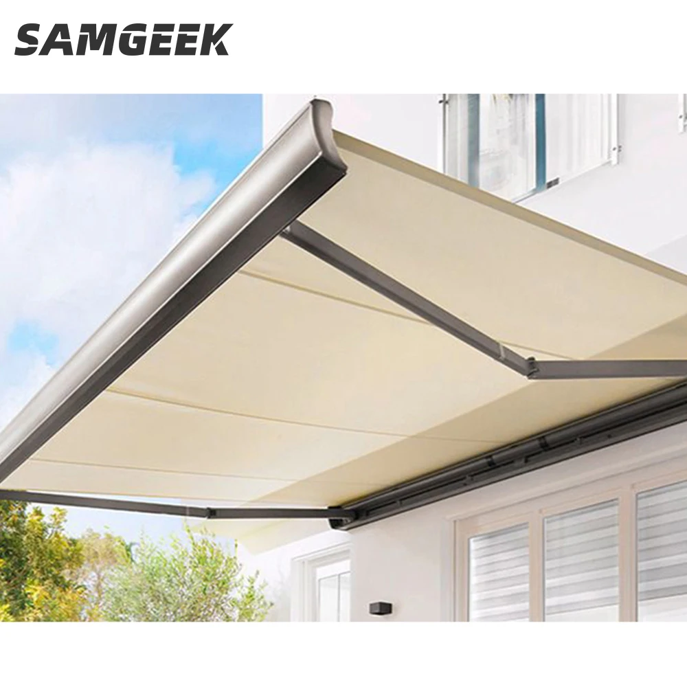 Hot Selling Heavy duty aluminum retractable awning outdoor house and garage awning with LED lighting