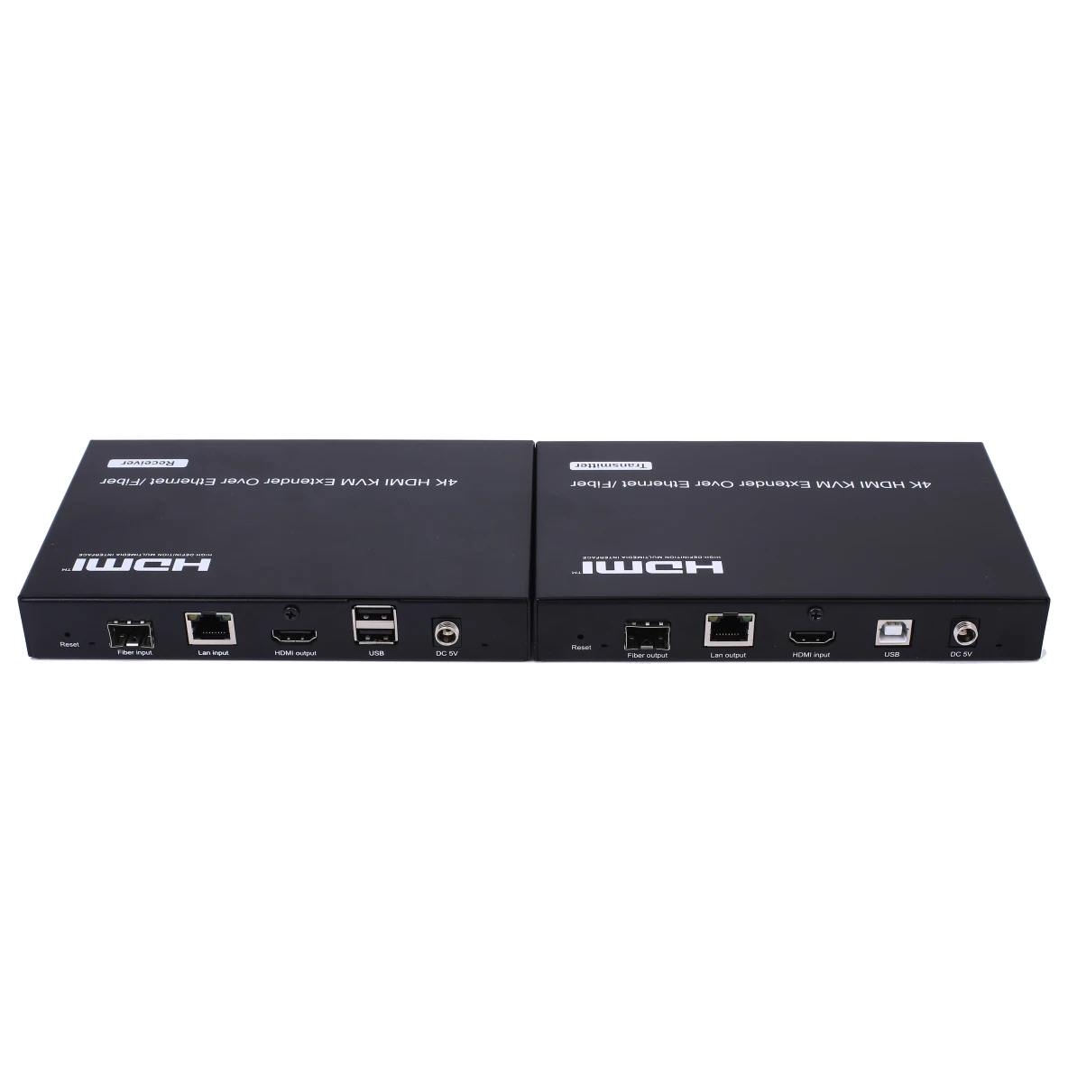 FOXUN 4K Low latency KVM HDMI Extender over IP/Fiber,With RS232, Remote, LED Support Bi-Directional Wide Band IR