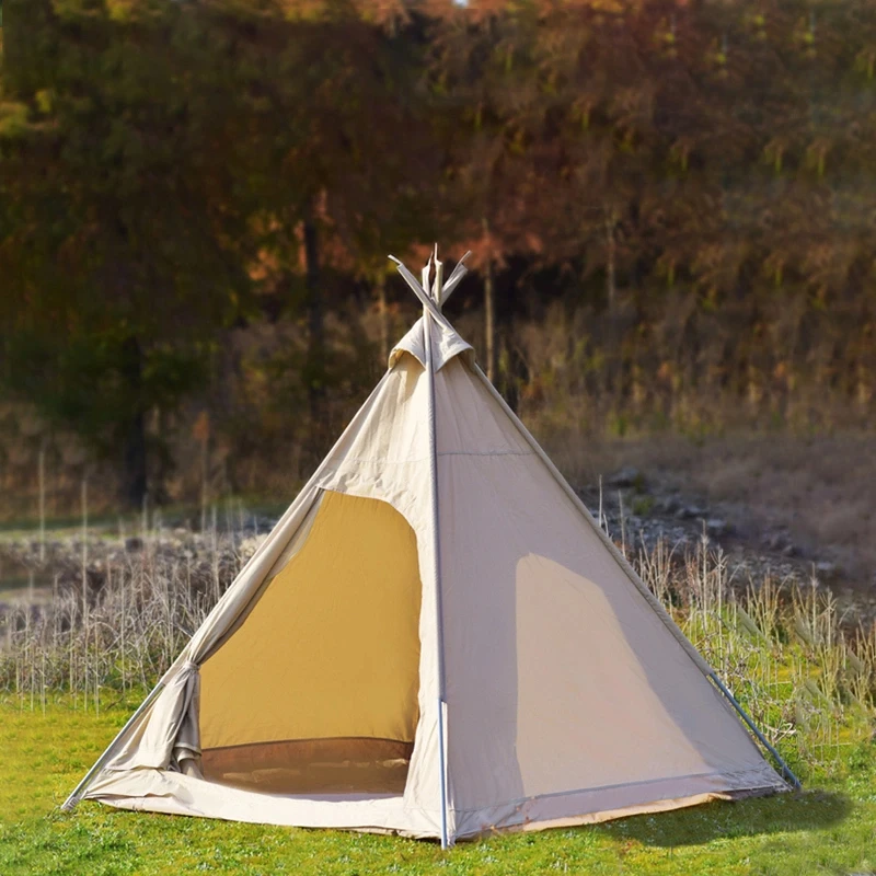 Oxford Windproof Camping & Hiking Luxury Indian Pyramid Bell Yurt Teepee Glamping Tent