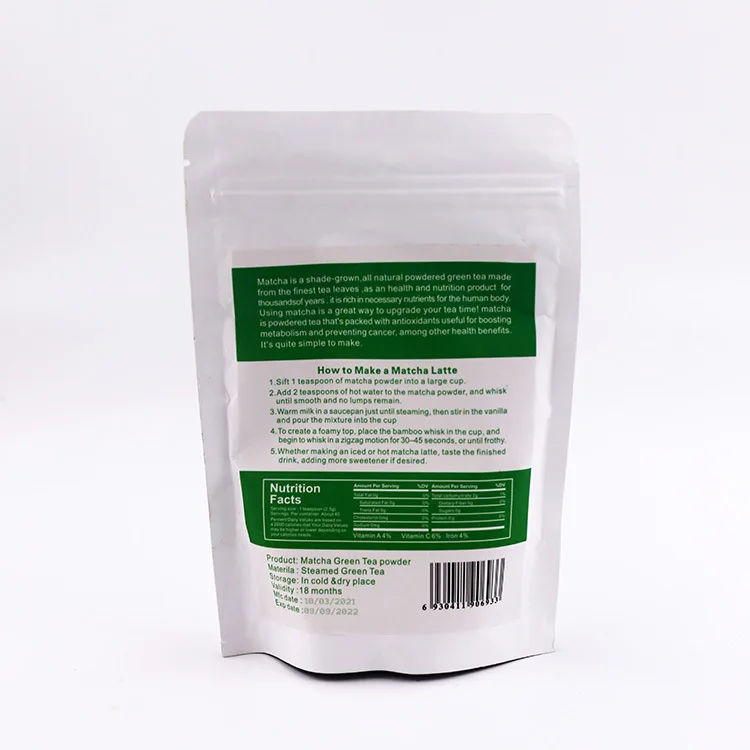 Organic Matcha green Appetite suppressant Enhances energy 100g