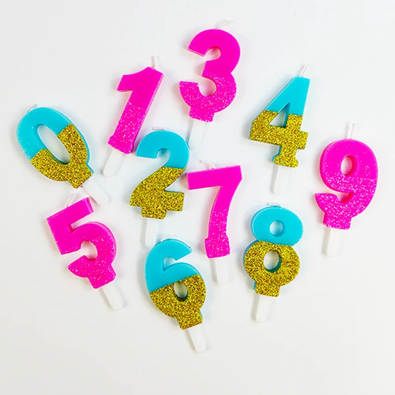 Number birthday candles from 0 to 9