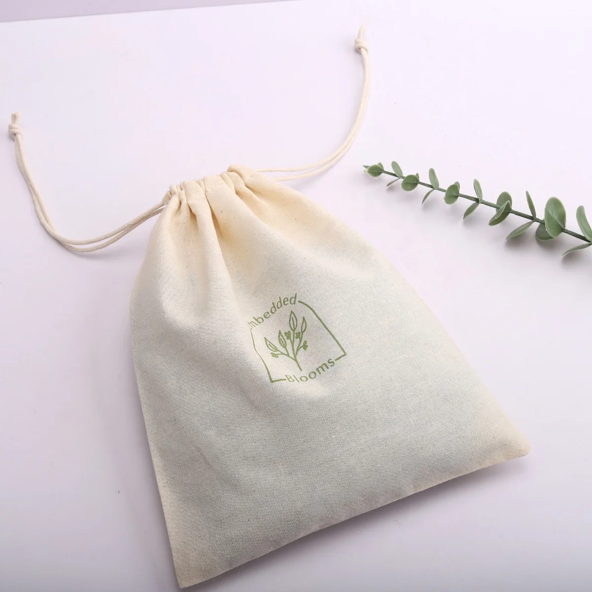 Custom Organic Cotton Drawstring Hangover Kit Shoe Hair Dryer Storage Bags High Natural Reusable Muslin Shopping Gift Dust Pouch