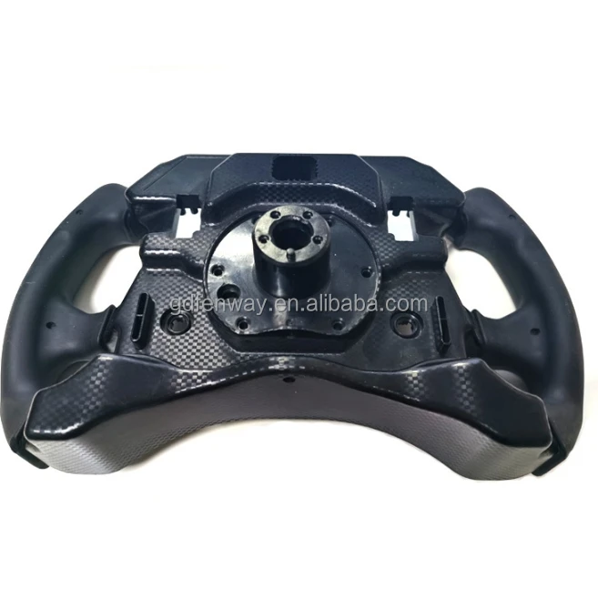 Custom Made Carbon Fiber Molding Parts Universal Racing Carbon Fiber Steering Gaming Wheel with Silicone Handles