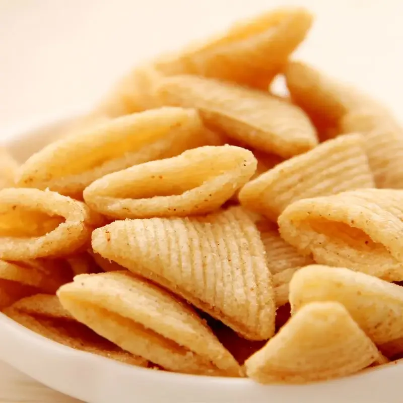 High Efficiency Bugles Baked Corn Tortilla Chips Processing Line Snacks Making Machine