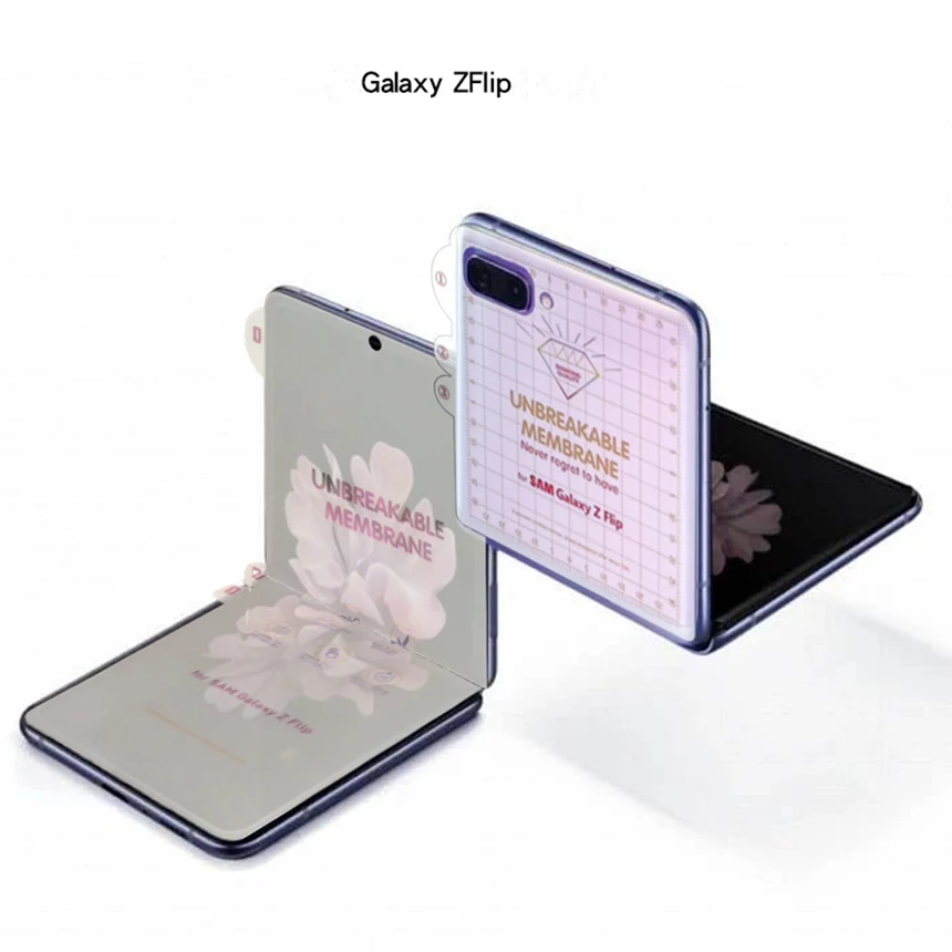 Clear Film For Samsung Galaxy Z Flip 4 3 Screen Protector Unbreakable Membrane Soft Glass Film For Samsung Galaxy Z Flip 4 3