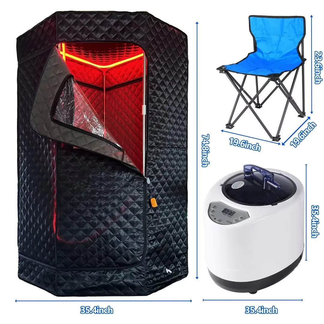 Wholesale  Portable Steam Sauna Full Body Sauna Spa for Home Relaxation With 4L Sauna Heater and Led Light