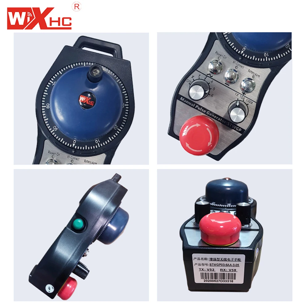 XHC hot selling 6 axis wireless handwheel CNC machine wireless pendant FANUC mpg with e-stop Manual Pulse Generator