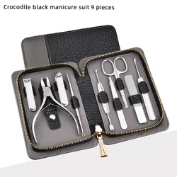 High Quality Custom Private label 9 pieces stainless steel Nail Clippers Cutter Kit Nail Care Manicure Set Nail Tool