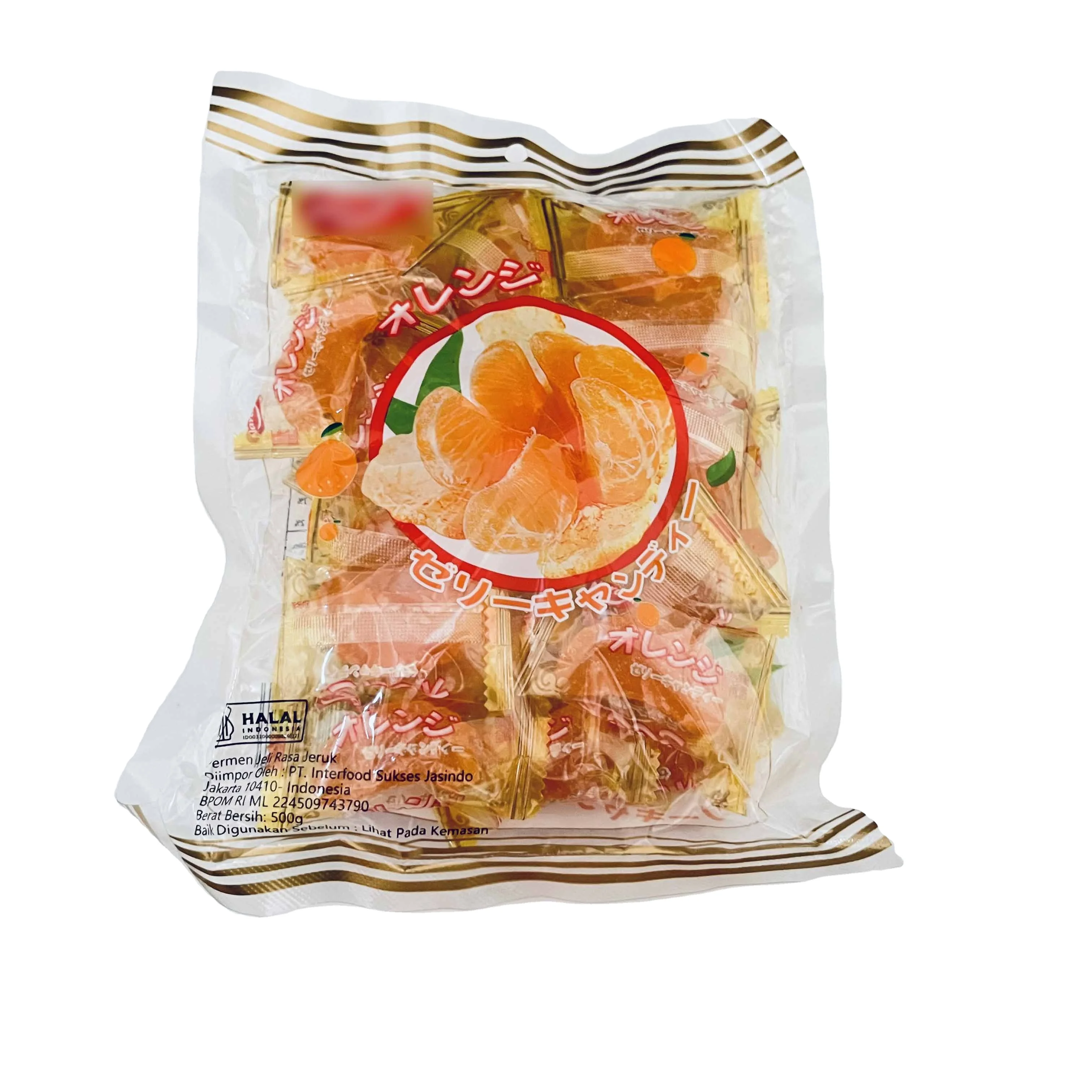 Customized Halal Soft Candy Orange Petal Shaped Gummy Candy