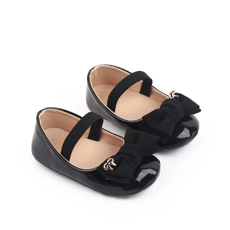 Summer new baby princess shoes patent leather bow baby shoes soft soled walking shoes