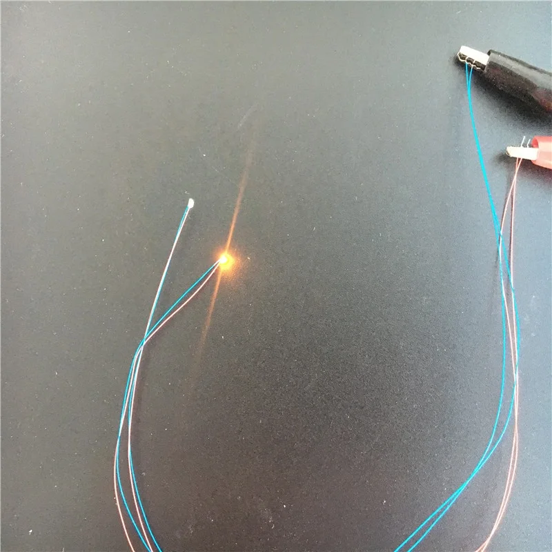 100 шт. 0805 3 в 30 см Светодиодная лампа мигающая SMD модель поезд Хо н ОО масштаб предварительно спаянный микро Litz проводной светодиод для diy модели