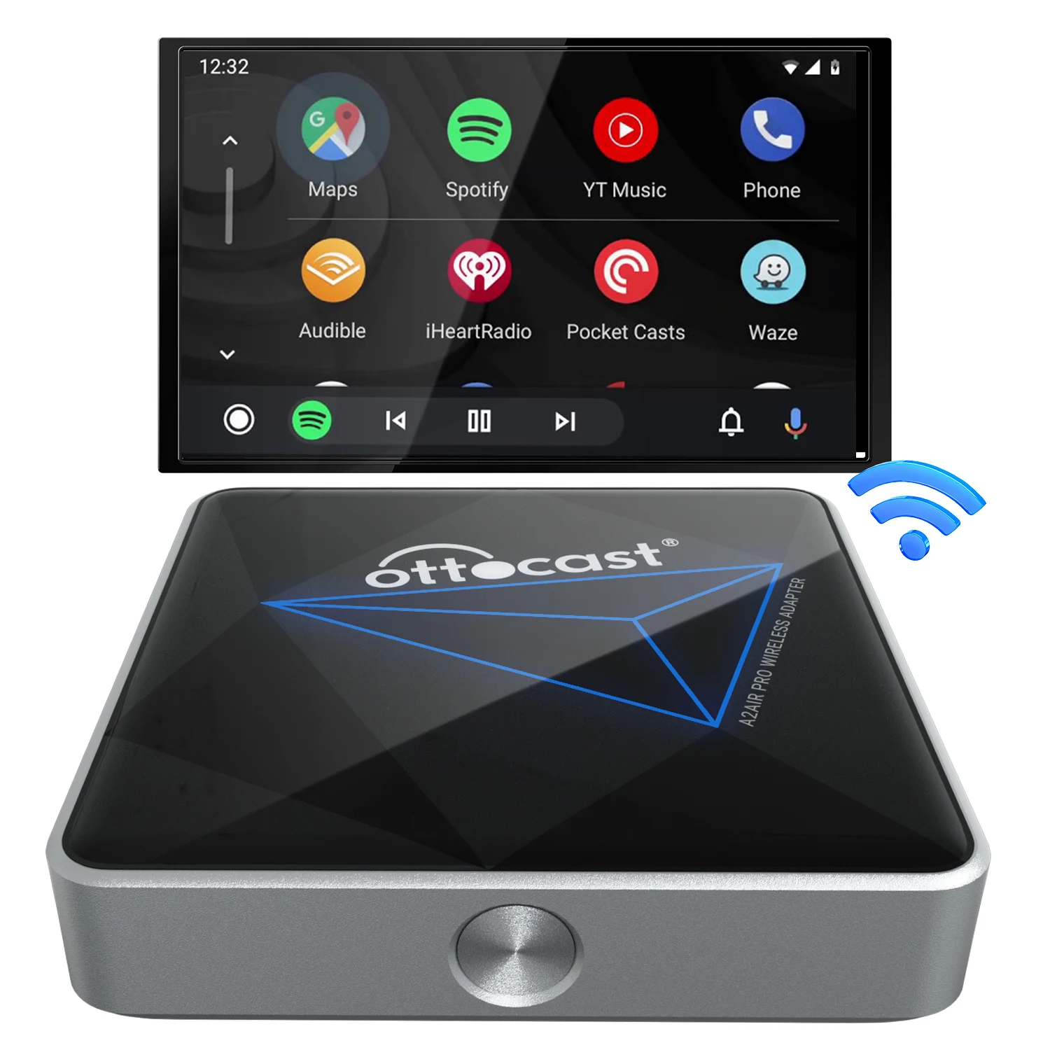 Ottocast Portable Wireless Carplay Android Auto Car mini Box for Android phone Wired OEM to Wireless