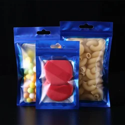 Heat seal food storage resealable foil pouch euro hang hole odorless mylar bags clear window Aluminum matte black ziplock bags