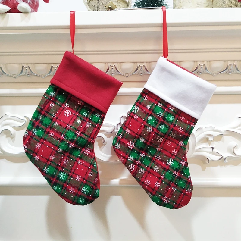 9 inches fireplace Christmas Decoration needlepoint Snowflake Small gift Socks unique christmas stockings