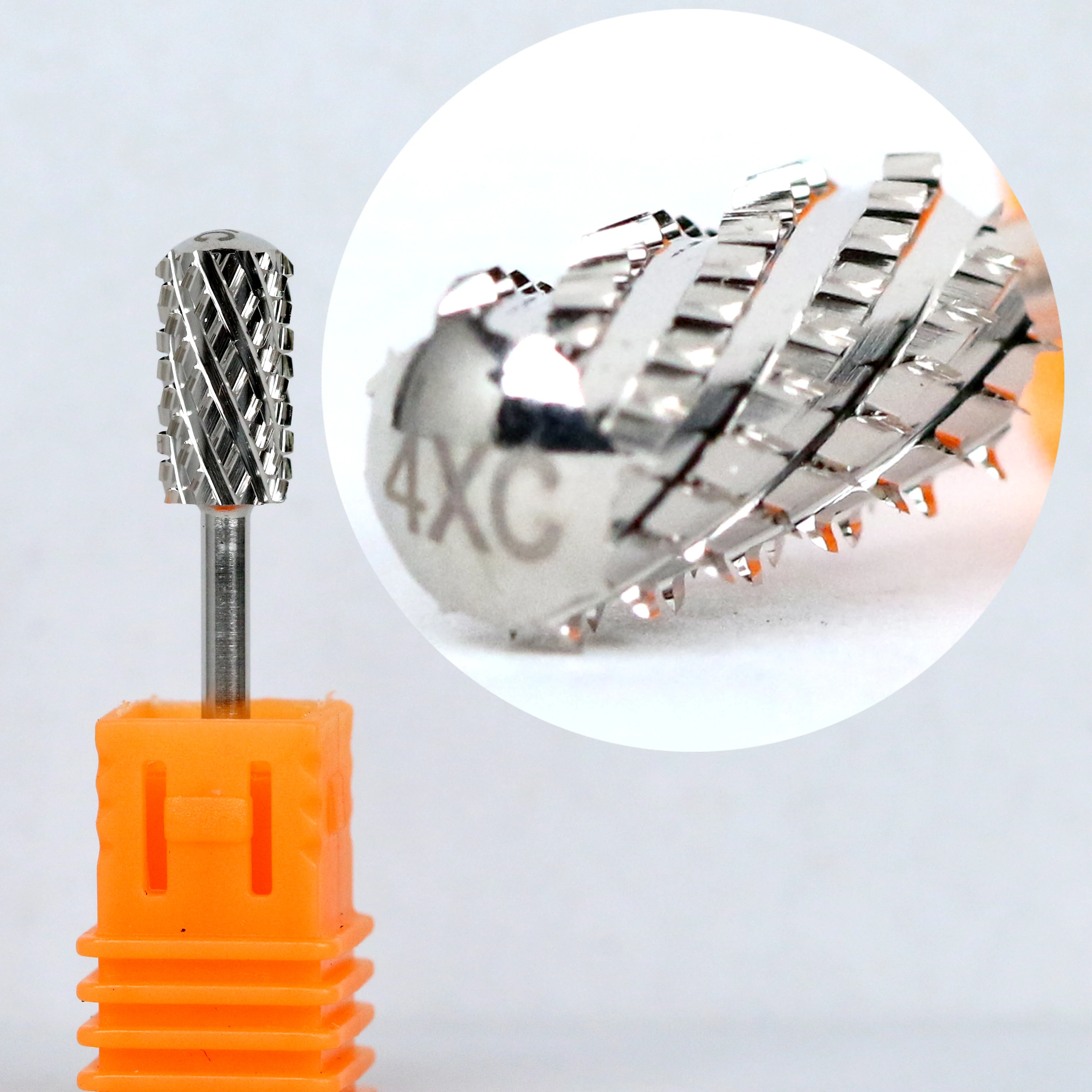 Gold Tone Nail Manicure Round-Shaped Tungsten Carbide Nail Drill Bits Large Barrel Carbide Tungsten Nail Drill Bits