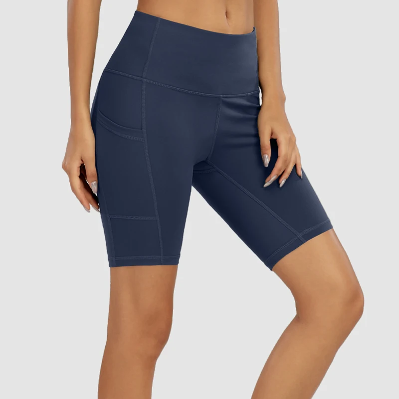 Женские велосипедные шорты Alfa с высокой талией мягкие леггинсы из спандекса для бега и занятий спортом карманами на лето