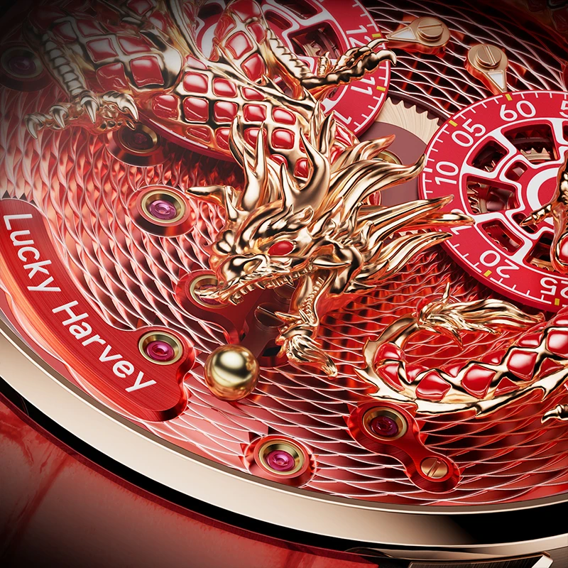 LUCKY HARVEY Master Craftsman Series enamelled Dragon Action Doll Festival limited edition mechanical watch