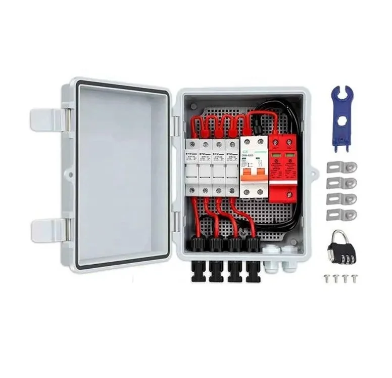 Solar Related Products 4 String PV Combiner Box with Lightning Arrester 10A Rated Current Fuse and Circuit Breakers