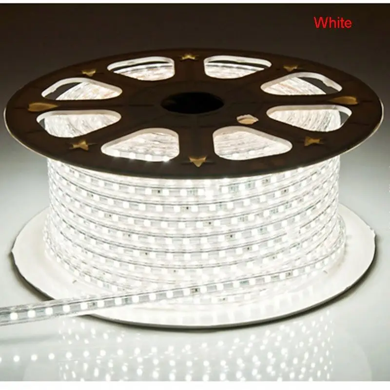 220V LED Strip Light with Switch SMD 5730 2835 5050 Flexible Led Tape 180/240Leds/m Outdoor Waterproof LED light EU Plug