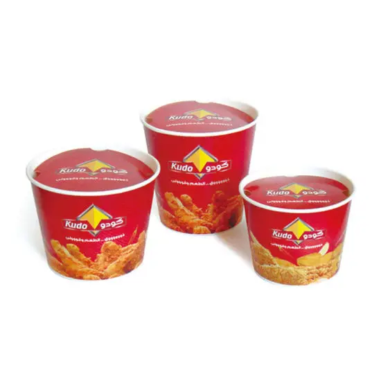 Restaurant supply disposable fast food packaging kraft paper bucket for fried chicken