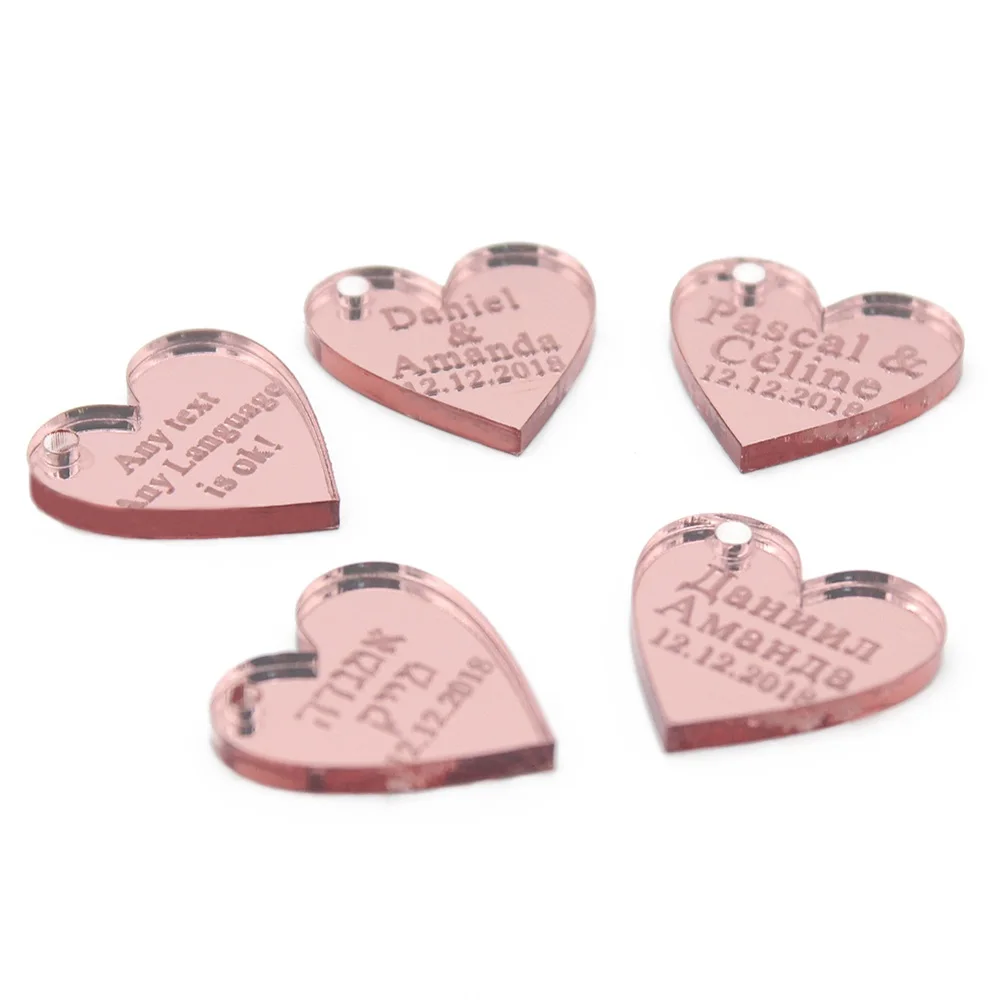 Мини-размер Лазерная резка акриловая карточка коробка для конфет Подарочная бирка с именем гостей для свадебных поздравлений и спасибо комбо