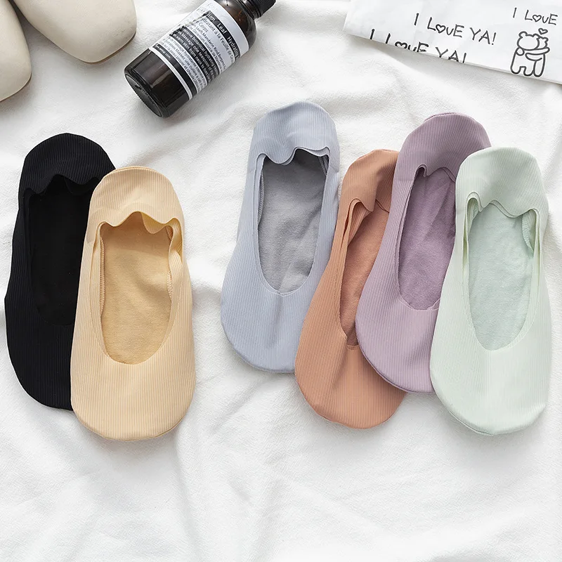 No moq anti-drop design knit shallow mouth invisible short non slip women no show socks
