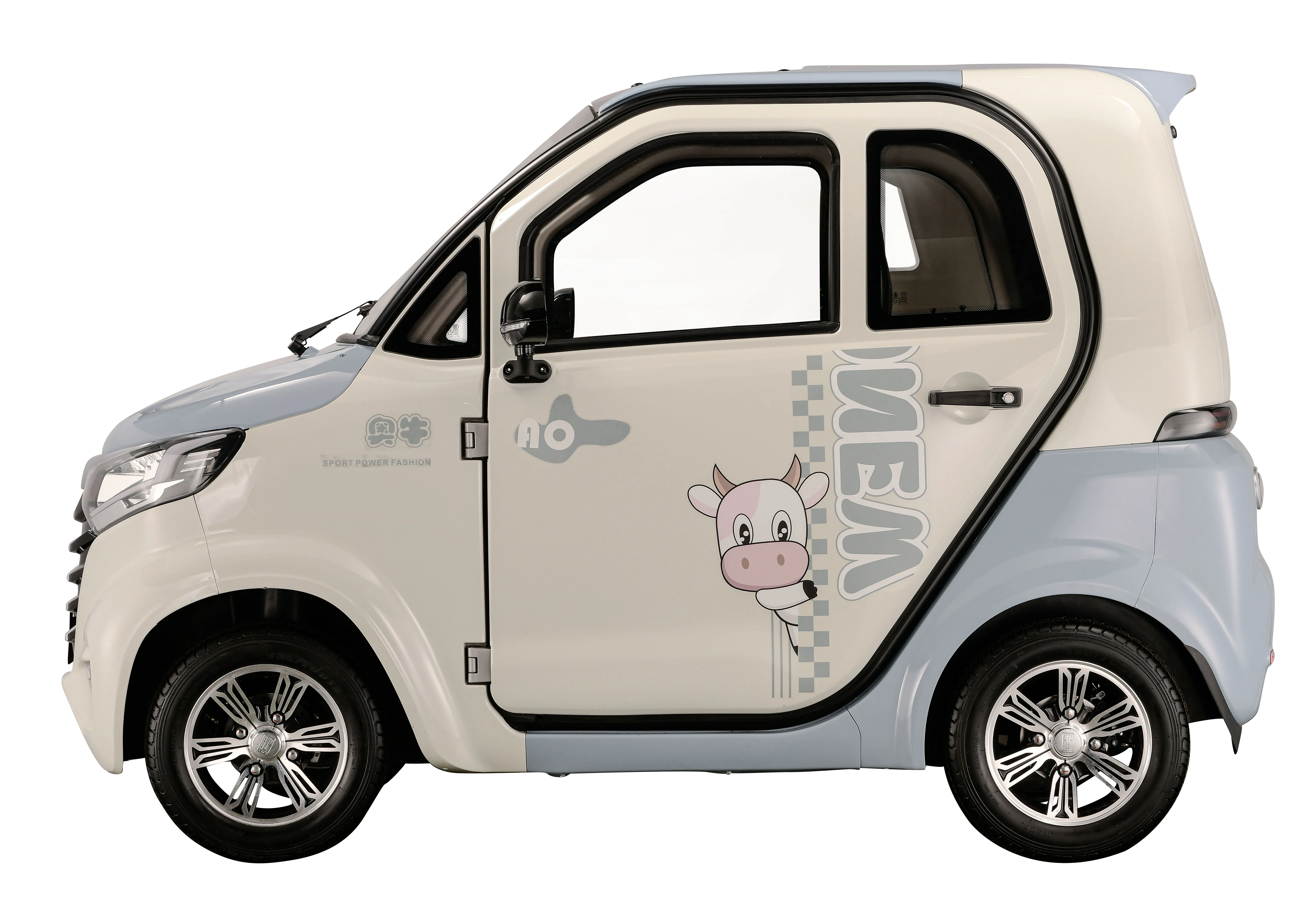 2024 New Design EEC Certified Electric EV Mini Car Micro 2-Seater Cabin Vehicle with 2KW Motor 3 Passengers Capacity
