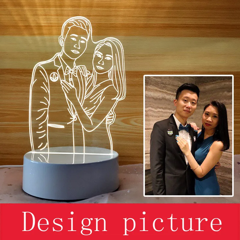 Акриловая 3D лампа с дизайном, настольная лампа с оптической иллюзией, с usb, светодиодный ночник 2021