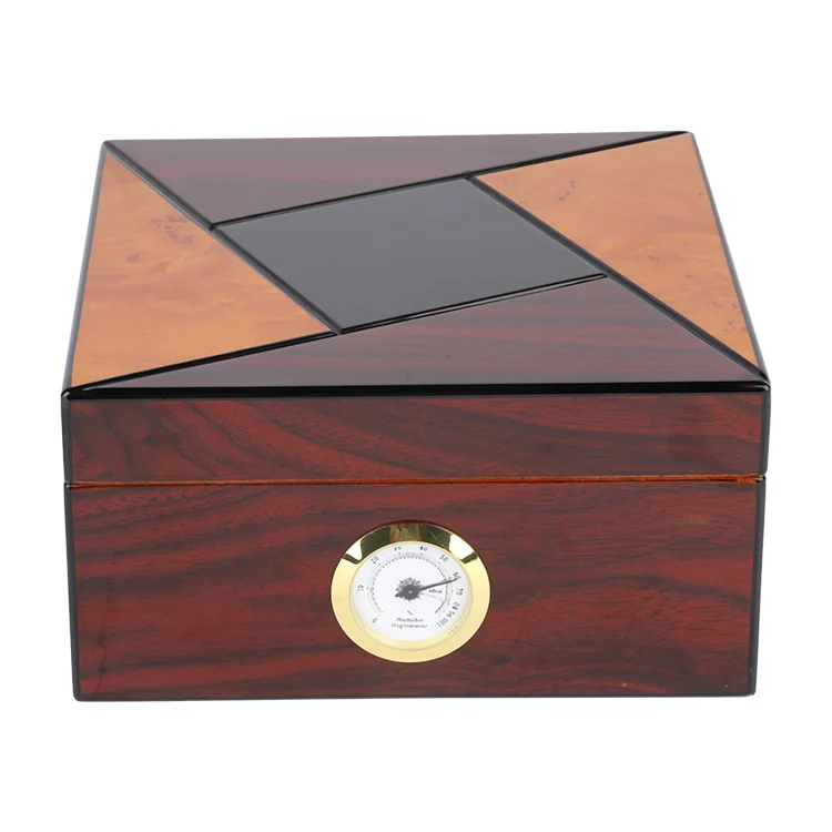 Printed Spanish Cedar Wooden Red Cigar Box Wholesale Customized High End  Empty Cigar Tin