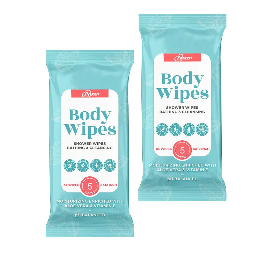Customized Body Wet Wipes 10pcs Biodegradable Wet Tissue  Large  body wipes flushable Private label body wipes for adults