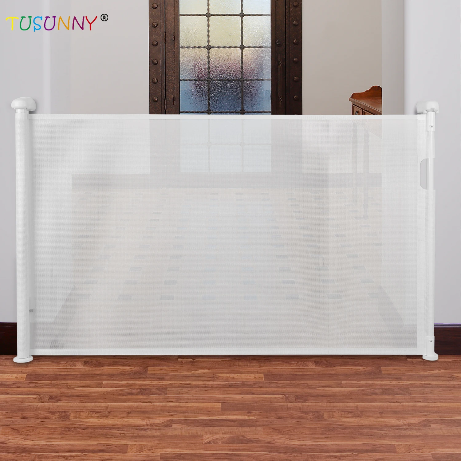 Portable Folding Safety Barrier Stair Retractable Baby Extra Tall Pet Security Indoor Gate