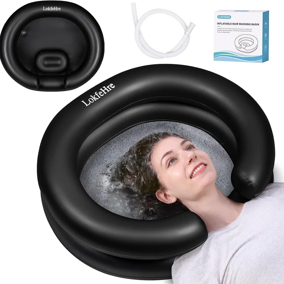 Portable PVC Inflatable Shampoo Basin sink for Assisted Hair Washing in Bed