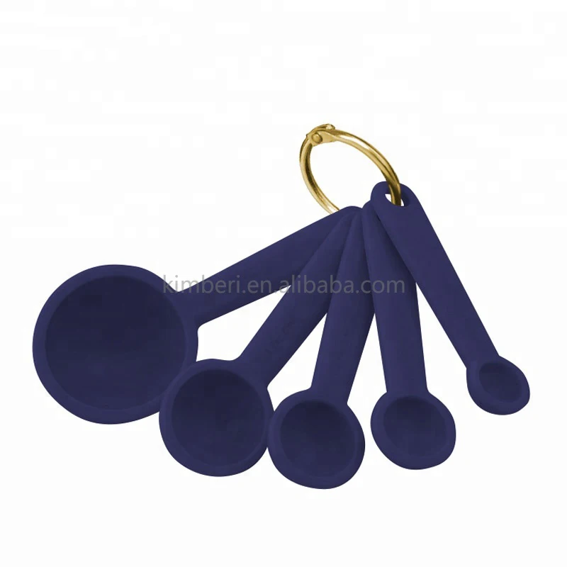 Passed LFGB Colorful Silicone Measure Spoon Set Hot Sales Set of 5pcs Measuring Spoons