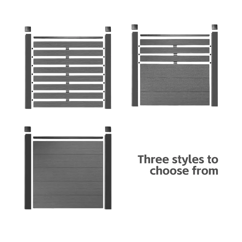 wholesale waterproof wood plastic composite fencing panels board garden used material outdoor privacy wpc fence 6 ft for garden