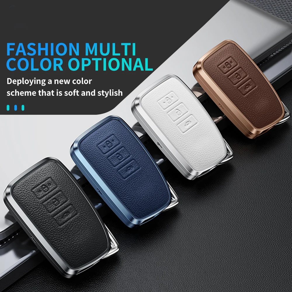 Factory Wholesale Aluminum Alloy Leather Car Key Fob Case for Lexus CT200h 300h IS250 Protective Metal Car Key Cover