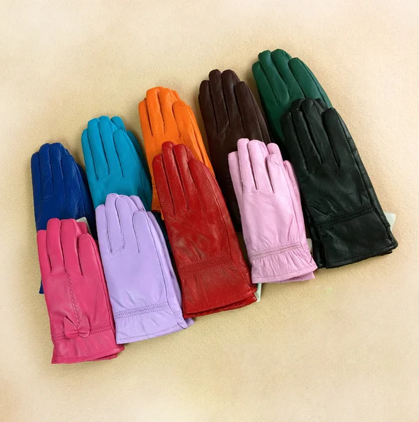 ZF1022 Winter Warm Kids Sheepskin Leather Driving Horse Riding Children Gloves