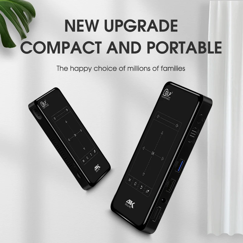 Hot sales touch 4k 3D mini LED Android 9.0 Projector P09 II for business home 1G+8G