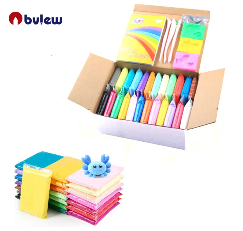 24 color Non-toxic plasticine children toys polymer air dry clay super light clay