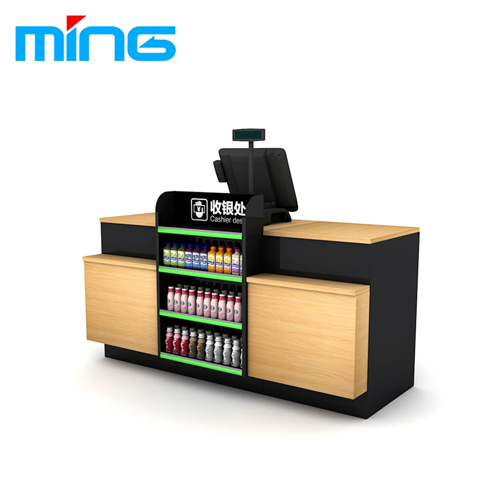 Modern Design Checkout Counter Supermarket Grocery Store Cashier Desk  with Conveyor Belt