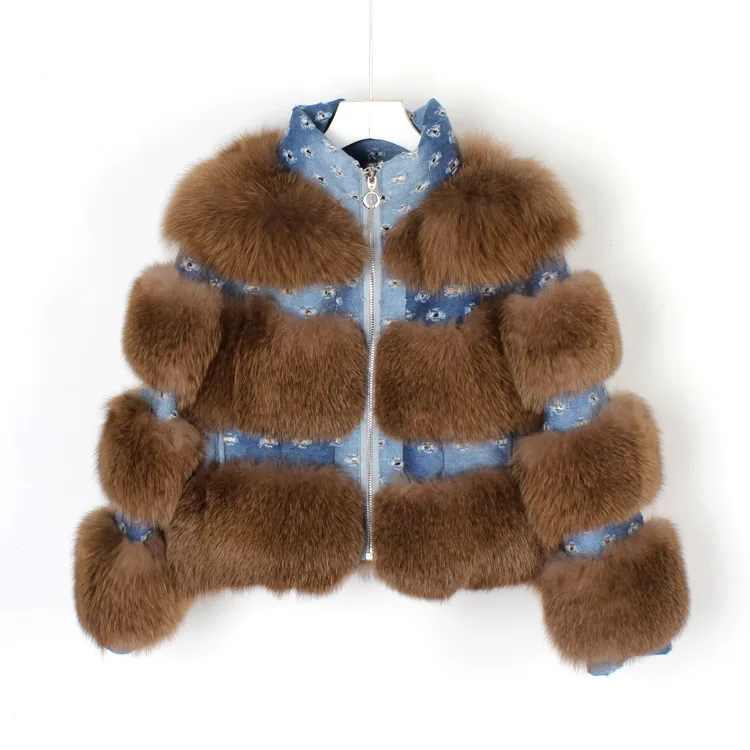 Новый дизайн 2021, женская одежда, короткая куртка из лисьего меха, Женское зимнее кожаное пальто из натурального меха