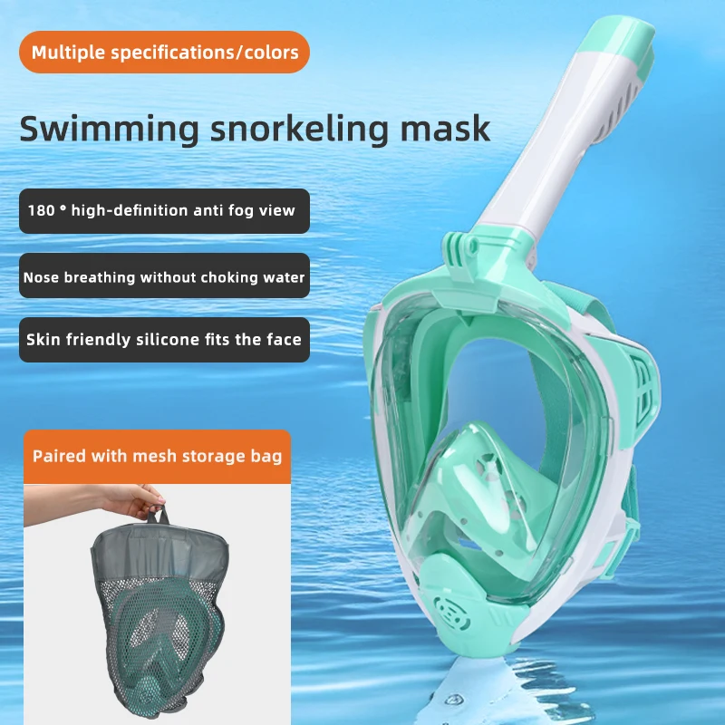 Hot Selling Full Face Diving Masks Fashion Adult Swimming Mask Super 180 Wide View Angle Wearable Camera Mask Snorkel