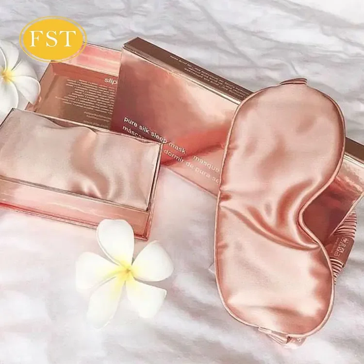 Custom Box Logo Private Label Silk Eye Mask Silk Blindfold 100% Mulberry Silk Eyemask For Sleeping