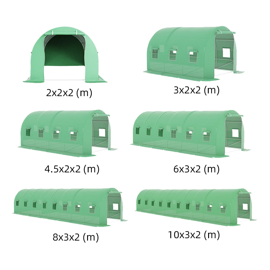 Garden small serre tunnel portable steel plastic film PE grid poly tunnel mesh mini plant portability greenhouse for hot sale