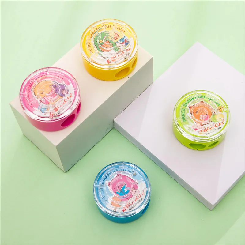 
Portable stationery plastic pencil sharpener, labyrinth shaped cute stationery student pencil sharpener 