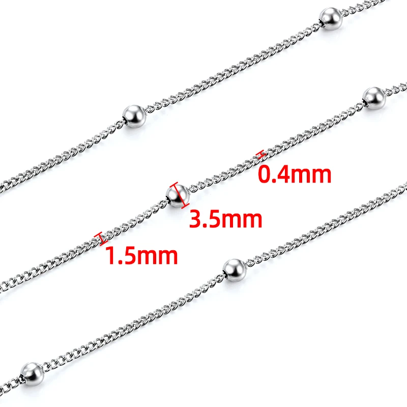 New Arrivals Bead Chain For Wholesale Women Men Special Design Low MOQ Chains Links For Necklace Bracelet DIY  Jewelry Making
