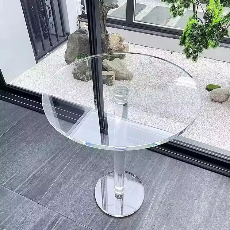 Luxury Small Lucite Salon Table Plexiglass Clear Coffee Table Acrylic Console Side Round Living Room Tables Custom