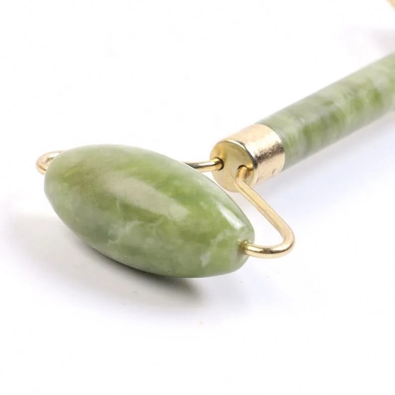 
OEM / ODM Best High Quality Anti Aging Massager Green Natural Facial Gua Sha Gemstone Green Jade Face Roller for Face Body 