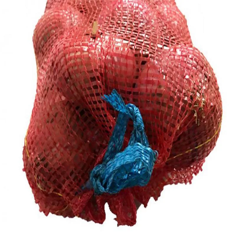 Red Leno Onion Packaging Mesh Bag Circular Tubular pp Orange Cabbage Carrots Fruit Vegetables Mesh Bag 25kg 10kg